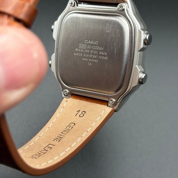 Custom Casio AE1200 Moon Eclipse Edition World Time 100m Leather Strap - Picture 9 of 17